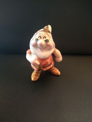 Rare Vintage Disney Porcelain Doc Figure Seven Dwarfs From Snow White 3 Inches