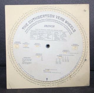Vintage Verb Calendar The Cuthbertson Verb Wheels French