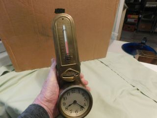 Antique Minneapolis Model 55 - 24 Brass Clock Thermometer Regulator Pat.  1918
