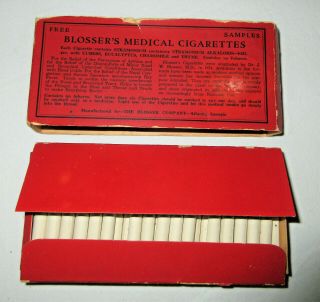 Antique Blossers Medical Cigarettes Druggist Sample Pack Asthma Quack Medicine