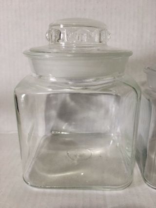 Set Of 3 Dakota Clear Glass Canister Apothecary Candy Jar - Ground Lid 2