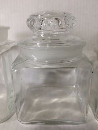 Set Of 3 Dakota Clear Glass Canister Apothecary Candy Jar - Ground Lid 3