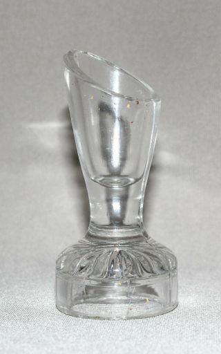 Antique Vintage Clear Glass Eye Wash Cup 3” Tall