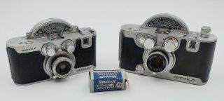 Vtg Universal Mercury Ii 35mm 1/2 Frame W/ F - 35 Tricor 2.  7 & Mercury I Cameras