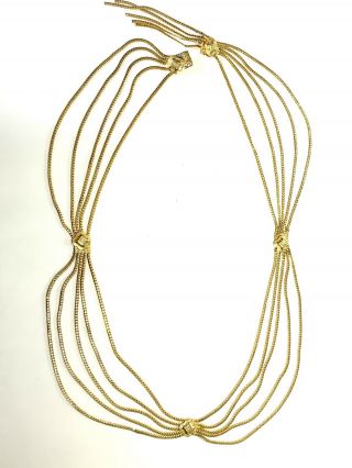 Vintage Signed Christian Dior Gold Tone Multi Strand Chain 30” Belt Or Necklace 2