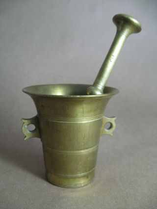 Antique Brass Mortar & Pestle 3 Apothecary Kitchen Spice Grinder