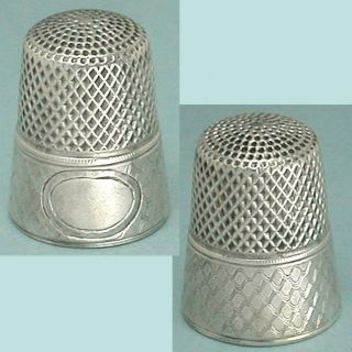 Antique Sterling Silver Diamond Design Thimble By Simons Brothers Circa 1900s