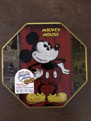 Disney Famous Amos Cookies Mickey Mouse Tin Container - Empty