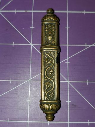 Victorian Brass Needle Holder Case Tooth Pick Holder