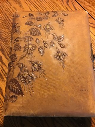 Vintage Leather Photograph Album With Pictures And Tin Types