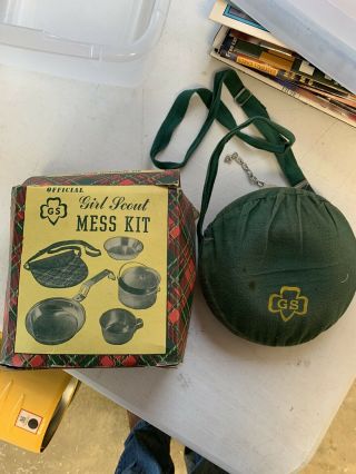Vintage Girl Scout Mess Kit And Canteen