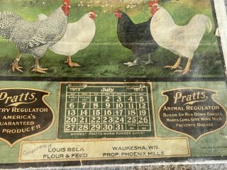 Pratt’s 1913 Poultry Animal Regulator Advertising Calendar Waukesha Wisconsin