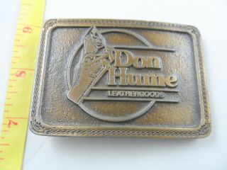 Don Hume Leather Goods Brass Belt Buckle,  Pistol In Holster,  Good Quality