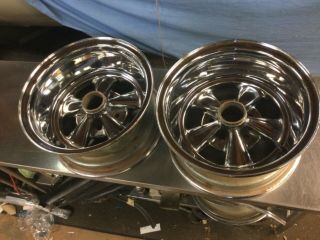 Vintage Crager Ss 5 Spoke Wheels,  15 X 7 With 4 3/4 Inch Bolt Pattern,