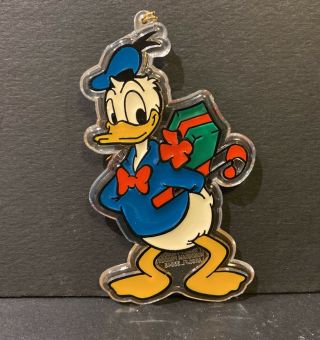 Vintage Disney Donald Duck Plastic Suncatcher Christmas Ornament