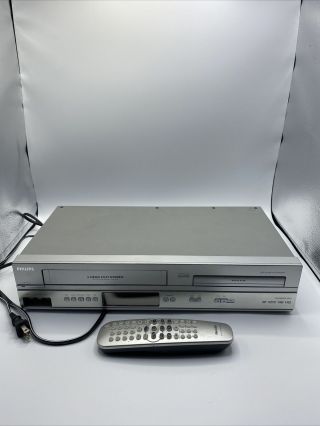 Philips Dvp3345v/17 Vcr Dvd Player Combo Silver W/ Remote Vintage 2008
