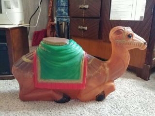 Vtg General Foam Plastics Lighted Nativity Camel Blow Mold 27” X 16 " Made In Usa