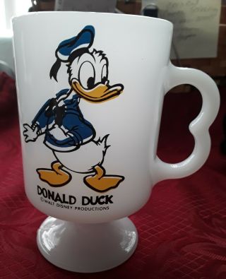 Disney Donald Duck Milk Glass Mug