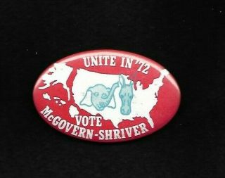 matching RICHARD NIXON,  GEORGE MCGOVERN oval Unite in ' 72 campaign buttons 3