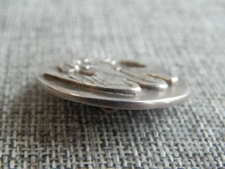 Antique Vtg Sterling Silver Button Peligan Feeding 29.  4 Grm Apx:1 - 1/4 