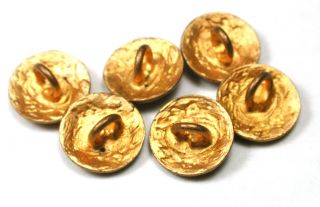 Antique Brass Button Set of 6 w Enamel Center - Pretty Dimi 5/16 
