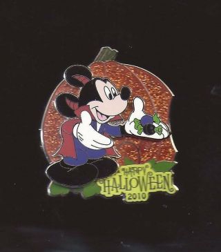 Disney Dlr 2010 Happy Halloween Mickey Mouse Pumpkin Set Pin 3d Le 1500