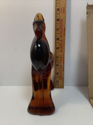 Vintage Heisey Imperial Amber Horse Standing Filly Head Forward