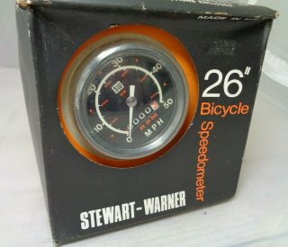 Vintage Stewart - Warner 26 " Bicycle 50 Mph Speedometer Old Stock Part 737 - F