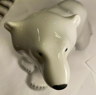 Large Lomonosov Imperial Russian Porcelain Sitting Polar Bear Vintage Ussr