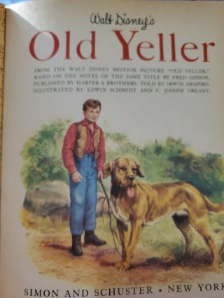 VINTAGE LITTLE GOLDEN BOOK WALT DISNEY’S OLD YELLER,  1957,  1st Ed,  