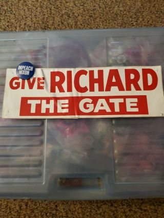 Impeach Nixon Pin And Give Richard The Gate Sticker