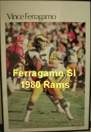 Vince Ferragamo Sports Illustrated Poster - Los Angeles Rams - Nfl 4238 Vintage