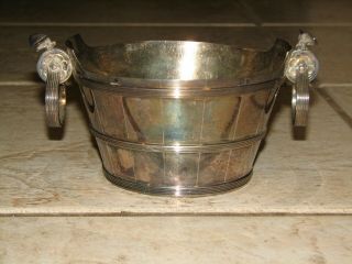 Antique Gorham Sterling Silver Ice Bucket 1869 4.  25 Inch Diameter Butterflies
