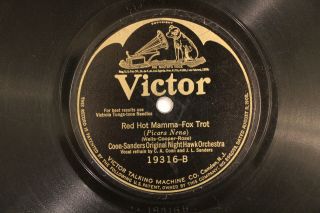 Jazz Coon Sanders Orch Red Hot Mamma / Nighthawk Blues Victor 19316