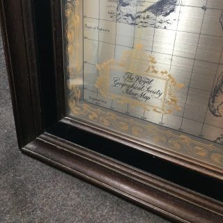 Royal Geographical Society Sterling Silver Map FRAMED 1976 Rare Franklin 5