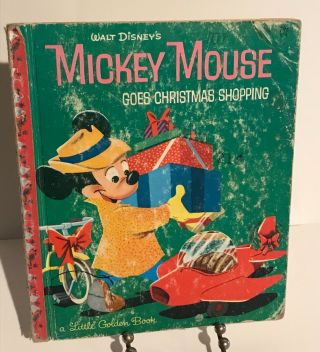 Mickey Mouse Goes Christmas Shopping Walt Disney A Little Golden Book 29c Cover