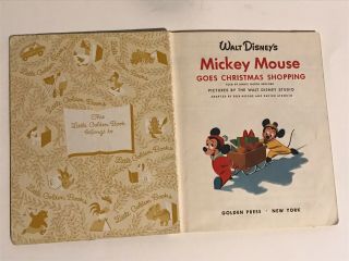 Mickey Mouse Goes Christmas Shopping Walt Disney A Little Golden Book 29c cover 3