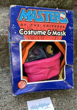 Vtg 1982 ORKO Masters Of The Universe BEN COOPER Halloween Costume Mask w/ Box 2