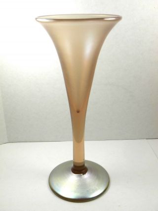 Vintage Art Glass Iridescent Trumpet Vase