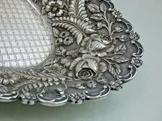 Fantastic Antique Baltimore Repousse Sterling Silver Serving Dish / Bread Tray