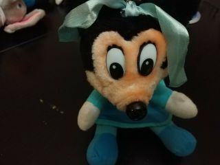 Vintage Mickeys Christmas Carol Minnie Mouse Blue Dress Plush Stuffed Animal 7”