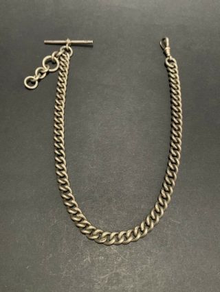 Very Heavy Solid Silver Albert Pocket Watch Chain 15 Inches,  1912,  66g