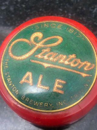 Vintage Stanton Ale Ball Knob Tap Handle - Troy,  Ny