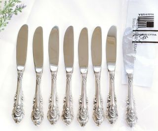 Wallace Sir Christopher Sterling Silver Butter Spreader Knife Knives Set Of 8