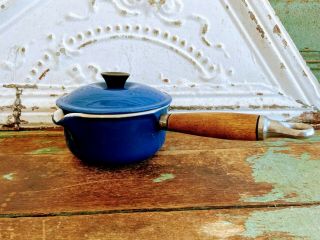 Vintage France Le Creuset Sauce Pan With Spout Blue 14