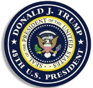 American Vinyl Round Donald J Trump 45th Us President Sticker (seal Pro Logo)