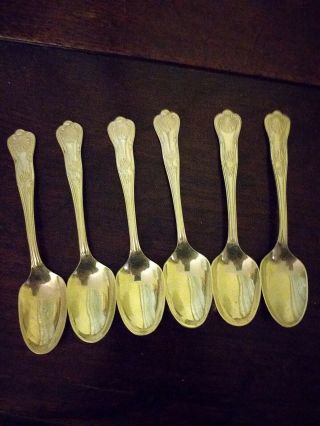 Set Of 6 20thc Kings Pattern Viners Solid Silver Tea Spoons Approx 170grms