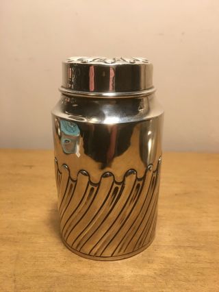 Victorian Solid Silver Tea Caddy / Cannister London 1899