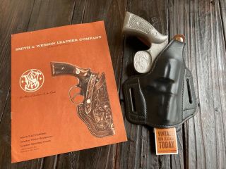 Vintage Smith & Wesson Black Leather Suede Lined Holster For 686 586 L Frame 3 "