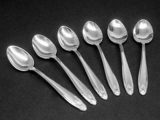 Set Of 6 International Prelude Sterling Silver Demitasse Spoons C1939
